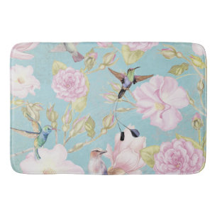 Alfombrilla De Baño Moda Pastel Rosas Verde azulados Vintage Modelo Hu