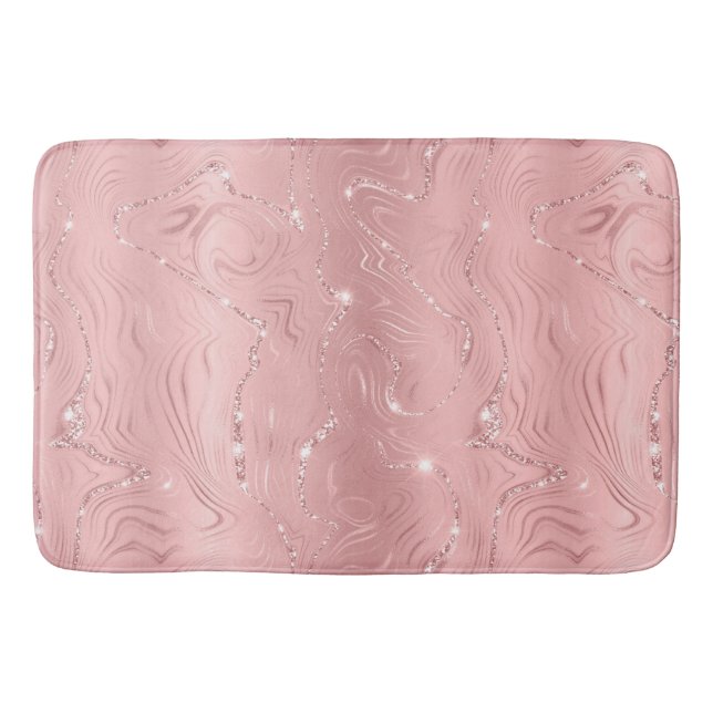 Alfombrilla De Baño Moda Purpurina de plata rosa de lujo (Anverso)