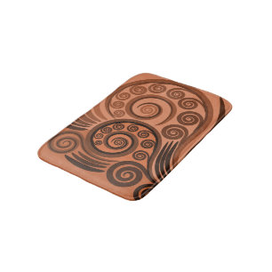 Alfombrilla De Baño Moda Terracotta Fern Frond Swirl Bath Mat
