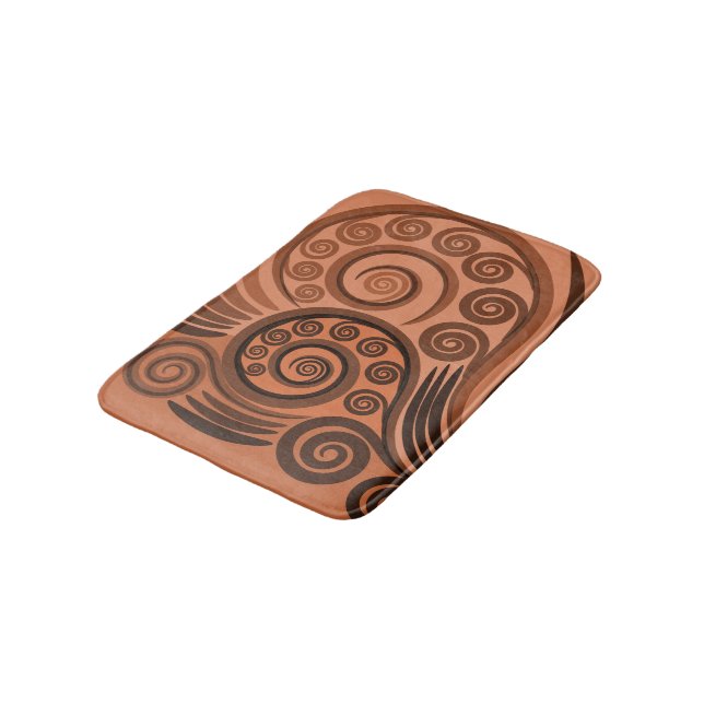 Alfombrilla De Baño Moda Terracotta Fern Frond Swirl Bath Mat (Angular)