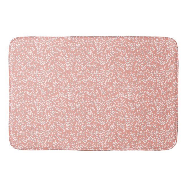 Alfombrilla De Baño Modalidad floral simple de granjas en rosa (Anverso)