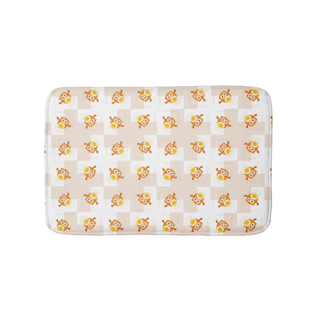 Alfombrilla De Baño Modelo anaranjado del ilustracion del búho (Anverso)