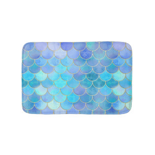 Alfombrilla De Baño Modelo Aqua Pearlescent & Gold Mermaid