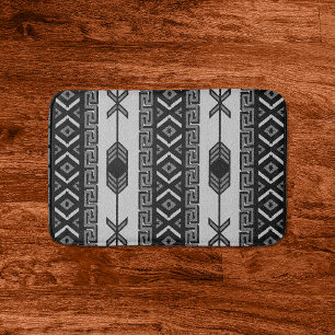 Alfombrilla De Baño Modelo azteca blanco y negro hacia el sudoeste