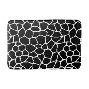 Alfombrilla De Baño Modelo blanco y negro del animal del estampado de