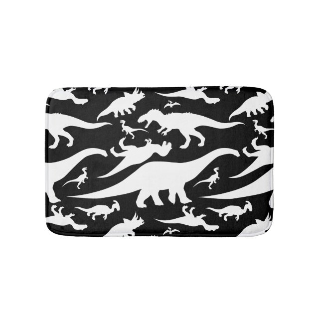 Alfombrilla De Baño Modelo blanco y negro del dinosaurio (Anverso)