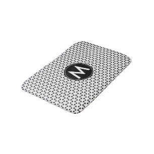 Alfombrilla De Baño Modelo céltico blanco y negro del monograma de