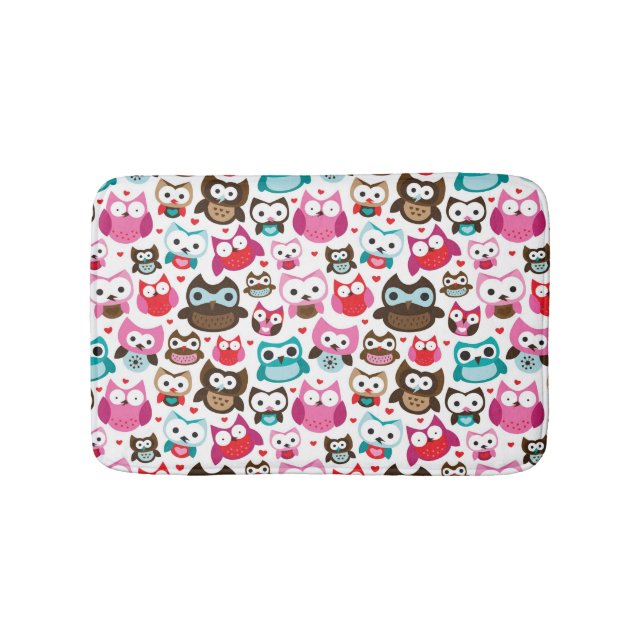 Alfombrilla De Baño modelo colorido del búho (Anverso)