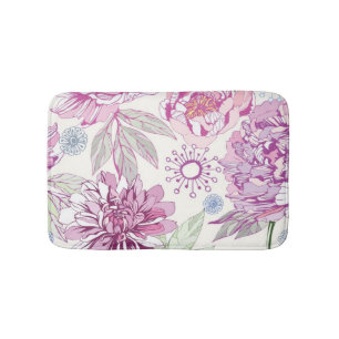 Alfombrilla De Baño Modelo con las flores rosadas