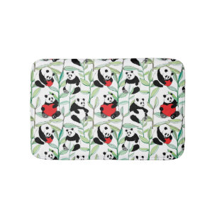 Alfombrilla De Baño modelo con las pandas preciosas con los corazones