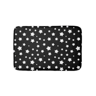 Alfombrilla De Baño Modelo de estrellas blanco y negro