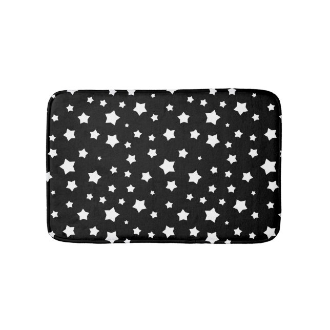 Alfombrilla De Baño Modelo de estrellas blanco y negro (Anverso)