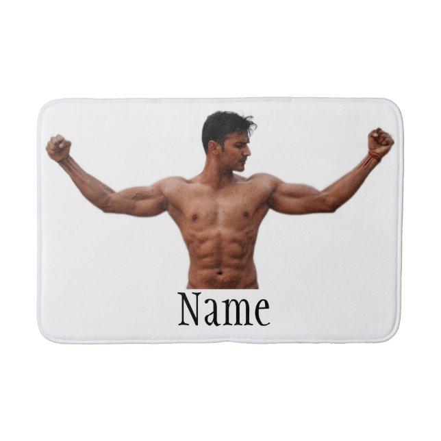 Alfombrilla De Baño Modelo de fitness masculino Thunder_Cove (Anverso)