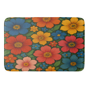 Alfombrilla De Baño Modelo de Flor Silvestre Brillante