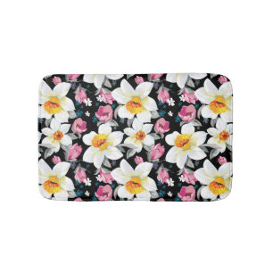 Alfombrilla De Baño Modelo de la elegancia con las flores del narciso