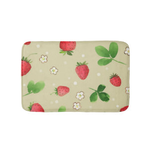 Alfombrilla De Baño Modelo de las fresas de la acuarela