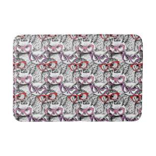 Alfombrilla De Baño Modelo de las lentes del búho