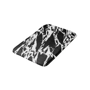 Alfombrilla De Baño Modelo de mármol intrépido blanco y negro modern