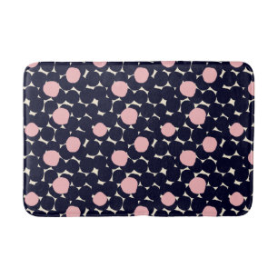 Alfombrilla De Baño Modelo de punto grande azul y rosado