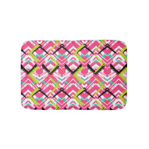 Alfombrilla De Baño Modelo de zigzag rosado dibujado mano