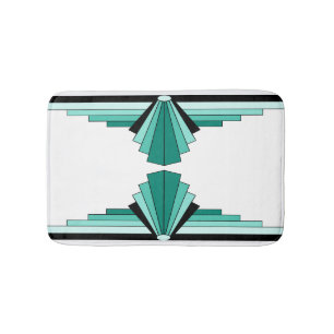 Alfombrilla De Baño Modelo del art déco en verdes