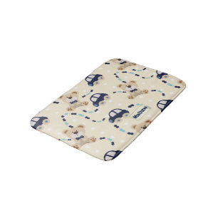 Alfombrilla De Baño Modelo del bebé de los osos y de los coches de