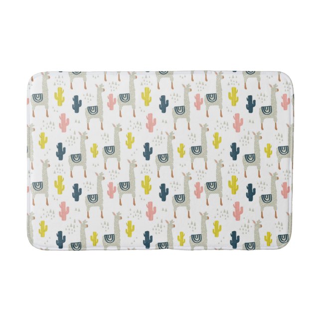 Alfombrilla De Baño Modelo del cactus y de las llamas (Anverso)