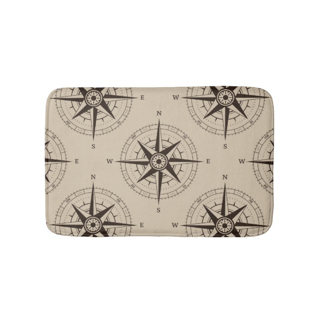 Alfombrilla De Baño Modelo del compás de la navegación (Anverso)