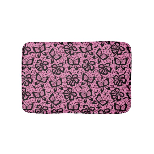 Alfombrilla De Baño modelo del cordón con las mariposas (Anverso)