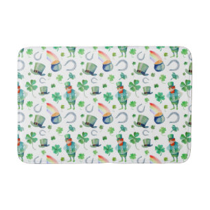 Alfombrilla De Baño Modelo del día de St Patrick de la acuarela