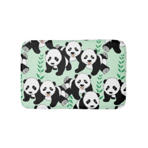 Alfombrilla De Baño Modelo del gráfico de los osos de panda