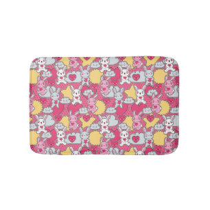 Alfombrilla De Baño Modelo del niño de Kawaii con Doodles lindos