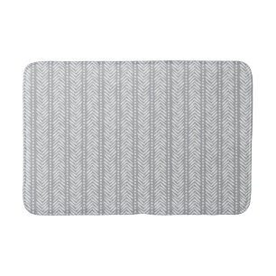 Alfombrilla De Baño Modelo dibujado mano gris de Chevron