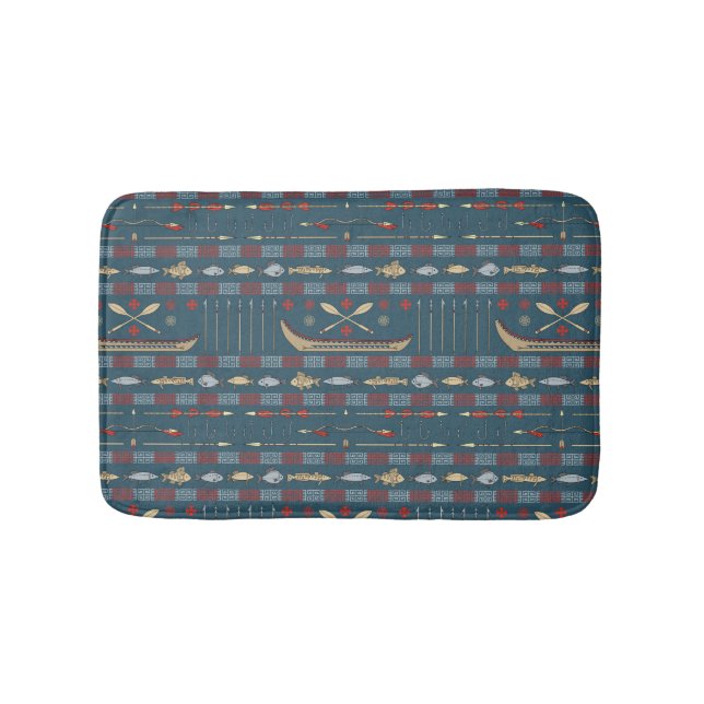 Alfombrilla De Baño Modelo étnico de la pesca (Anverso)