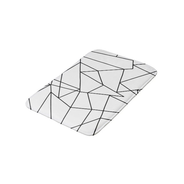 Alfombrilla De Baño Modelo geométrico blanco y negro moderno simple (Angular)