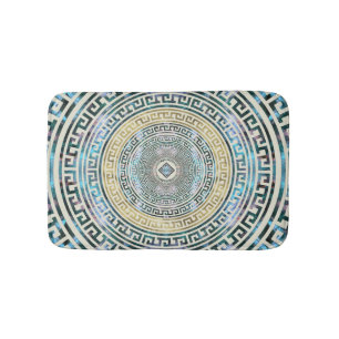 Alfombrilla De Baño Modelo griego circular del meandro - llave griega