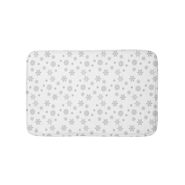 Alfombrilla De Baño Modelo gris de los copos de nieve del navidad para (Anverso)