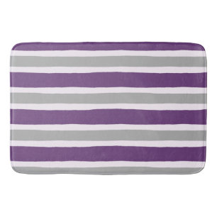 Alfombrilla De Baño Modelo púrpura y gris moderno de la raya