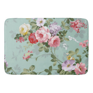 Alfombrilla De Baño Modelo rosado elegante de los rosas del vintage