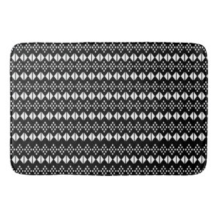 Alfombrilla De Baño Modelo tribal blanco y negro