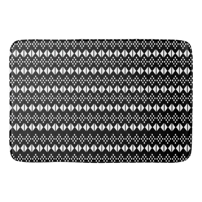 Alfombrilla De Baño Modelo tribal blanco y negro (Anverso)