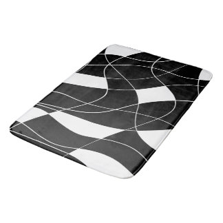 Alfombrilla De Baño modern Black &white abstract pattern Bath Mat