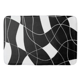 Alfombrilla De Baño modern Black &white abstract pattern Bath Mat