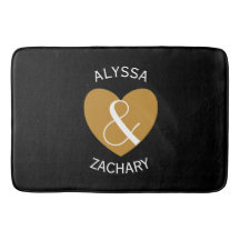 Modern Bride y Groom Gold Heart Curved Text Z04