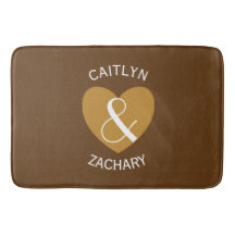 Modern Bride y Groom Gold Heart Curved Text Z05