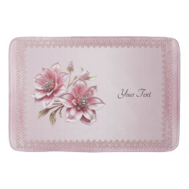 Alfombrilla De Baño Modern Pink Flowers Bath Mat