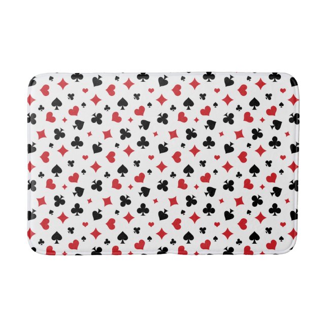Alfombrilla De Baño Modern Playing Card Suits Pattern (Anverso)