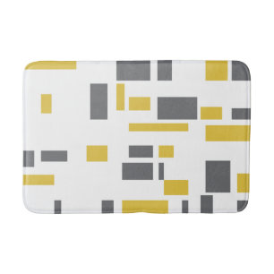Alfombrilla De Baño Modern, simple, cool geometric yellow gray pattern