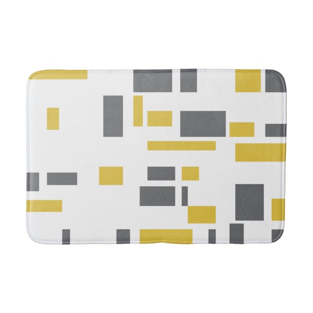 Alfombrilla De Baño Modern, simple, cool geometric yellow gray pattern (Anverso)