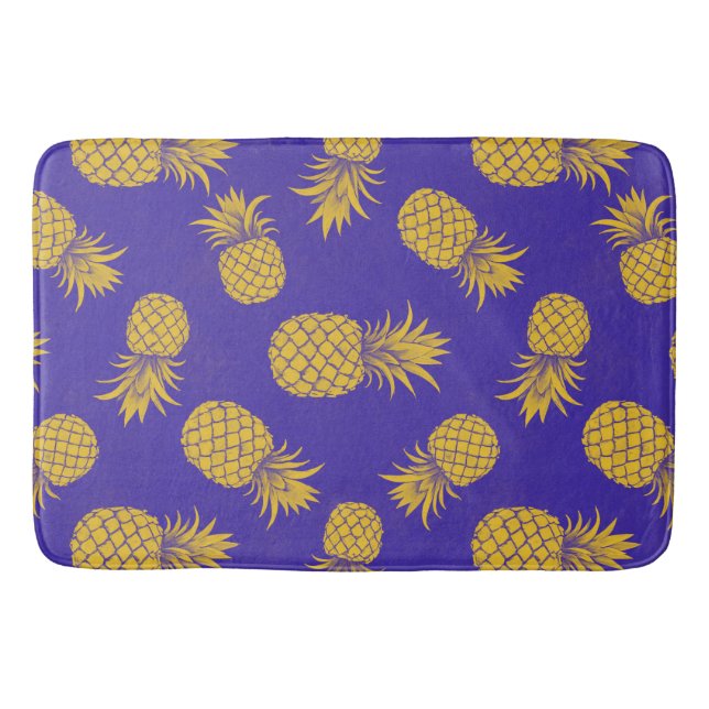Alfombrilla De Baño Modern Tropical Pineapple Watercolor (Anverso)